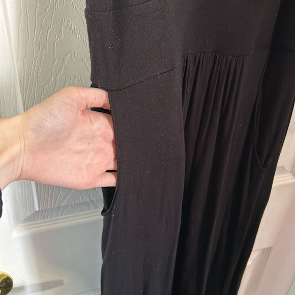 Black George Dress with Hidden Pockets - Size M - Soft Stretch Jersey Cotton - Picture 3 of 6